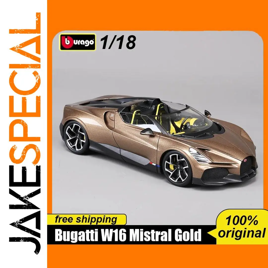 Bburago 1:18 Bugatti W16 Mistral Gold Model 1 Bburago 1:18 Bugatti W16 Mistral Gold Model