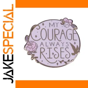 My Courage Always Rises Pride Pin Brooch Jane Austen Quote