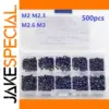 500pcs M2 M2.3 M2.6 M3 Phillips Black Screws Kit