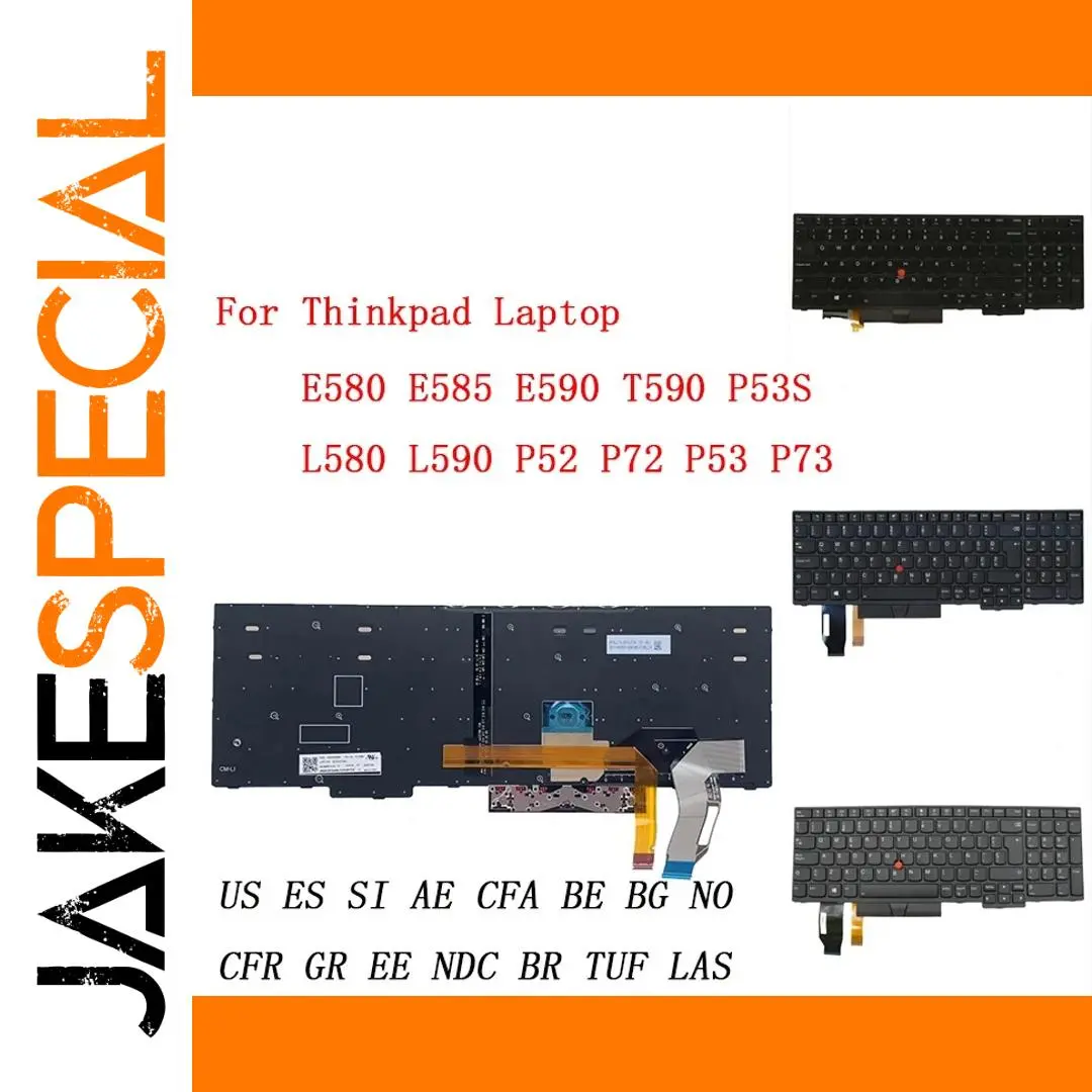 Black Backlit Keyboard for Lenovo ThinkPad L590 P73 1 Black Backlit Keyboard for Lenovo ThinkPad L590 P73