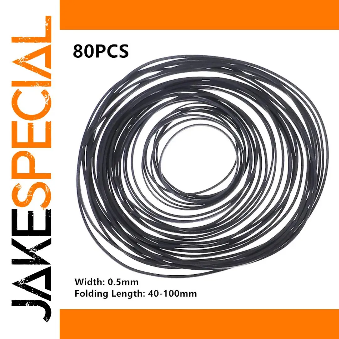 80-Piece Black Rubber Bands Set 0.5mm Width 1 80-Piece Black Rubber Bands Set 0.5mm Width