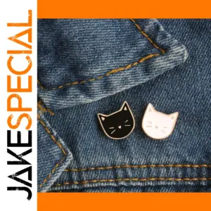 Cute Cat Enamel Brooch Pin Set for Women