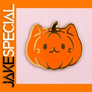 Halloween Pumpkin Cat Enamel Brooch Pin