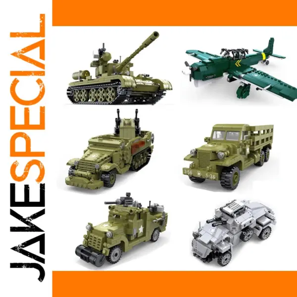 WW2 Military Tank and Aircraft Building Blocks Kit