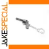 Metallic Revolver Keychain with Chain Attachment