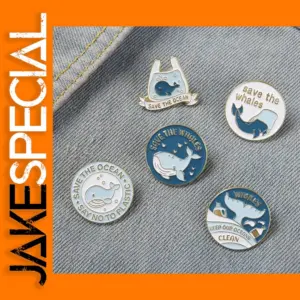 Save the Ocean Whale Brooch Pin