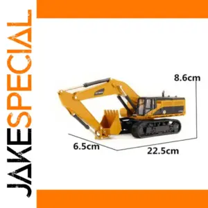 1:50 Scale Diecast Yellow Excavator Model