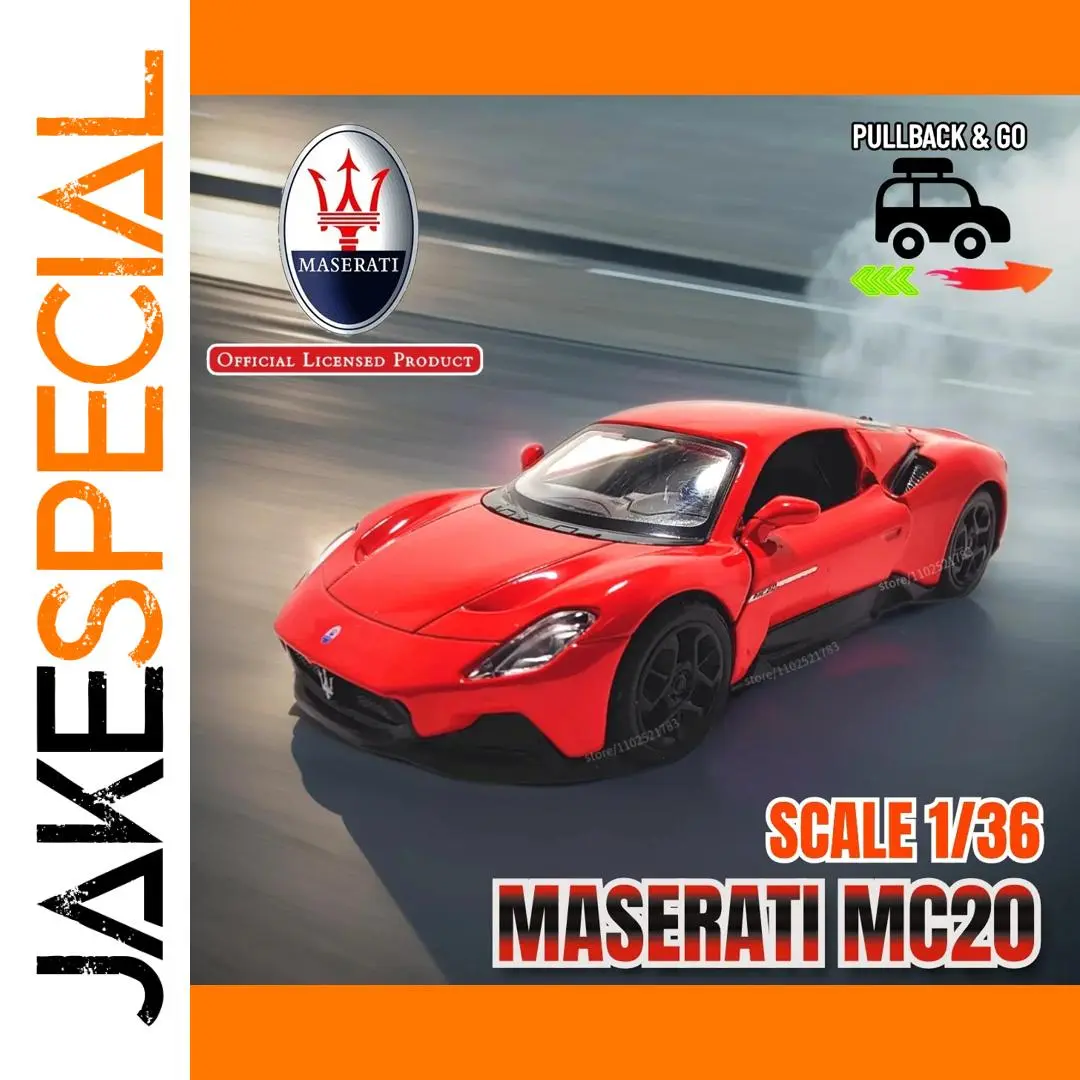 Maserati MC20 1:36 Diecast Pullback Car 1 Maserati MC20 1:36 Diecast Pullback Car