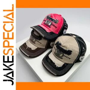 Korean Vintage Cotton Baseball Cap LM1440