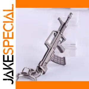 Assault Rifle Metal Keychain with Realistic Detail