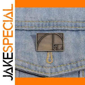 Square Fibonacci Enamel Pins Brooches for Jewelry Enthusiasts
