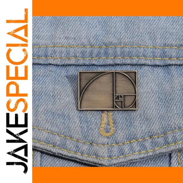 Square Fibonacci Enamel Pins Brooches for Jewelry Enthusiasts