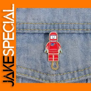 Red Astronaut Enamel Pins for Cosmonaut Fans