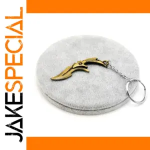 Antique Bronze Knife Keychain with Keyring