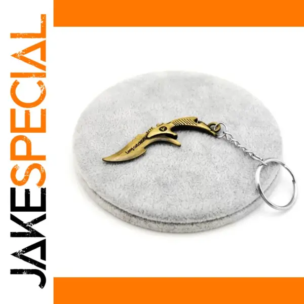 Antique Bronze Knife Keychain with Keyring