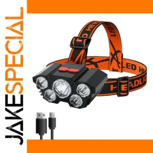 5 LED Rechargeable Headlamp with USB Charge