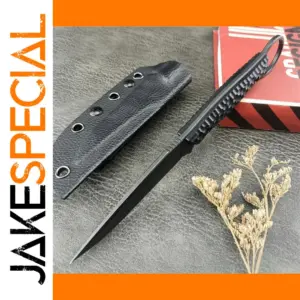 Black Portable Fixed Blade Knife with Sheath