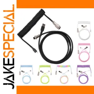 Type-C to USB A Coiled Cable for Keyboards