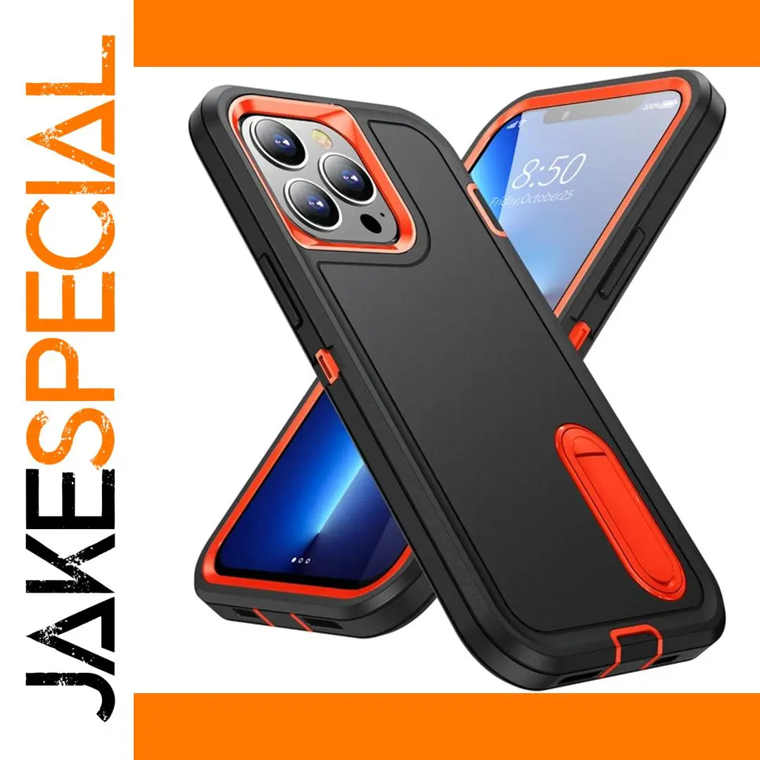 iPhone 12/12 Pro Rugged Black and Orange Case 1 iPhone 12/12 Pro Rugged Black and Orange Case