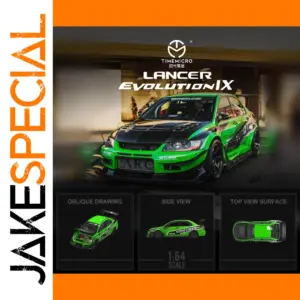 TimeMicro 1:64 EVO 9 Alloy Car Model in Green and Red