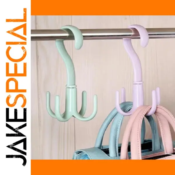 Multi-Functional Rotatable Bag Hook for Dorms