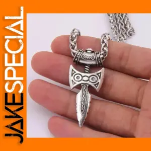 Vintage Skyrim Talos Viking Sword Pendant Necklace