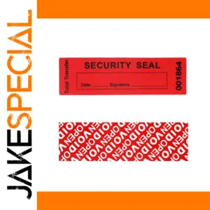Red Tamper Proof Adhesive Labels with Serial Numbers