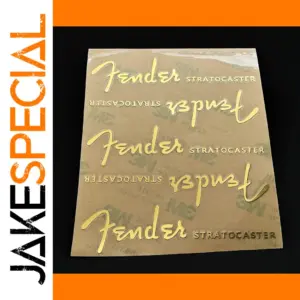 5 Pack Gold Fender Stratocaster Decal Stickers