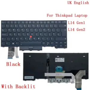 Lenovo Thinkpad L14 Backlight Keyboard G1 G2 US UK JP 18 2675733a no logo
