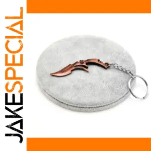 Bronze Knife-Shaped Keychain with Chain