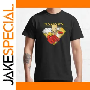 Saitaman One Punch Man Anime T-Shirt Men Large Size