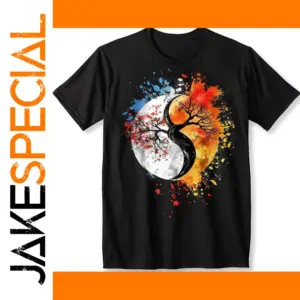 Yin Yang Tree Art T-Shirt for Women