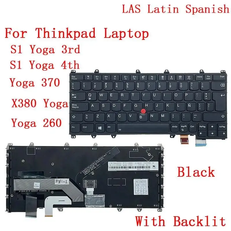 LAS Spanish Keyboard for Lenovo ThinkPad X380 Yoga 6 LAS Spanish Keyboard for Lenovo ThinkPad X380 Yoga - Image 6