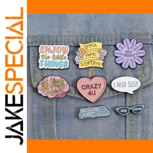 Cartoon Plant Enamel Pins Heart Flower Brooch