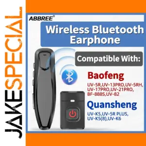 ABBREE Bluetooth PTT Headset for Baofeng Radios