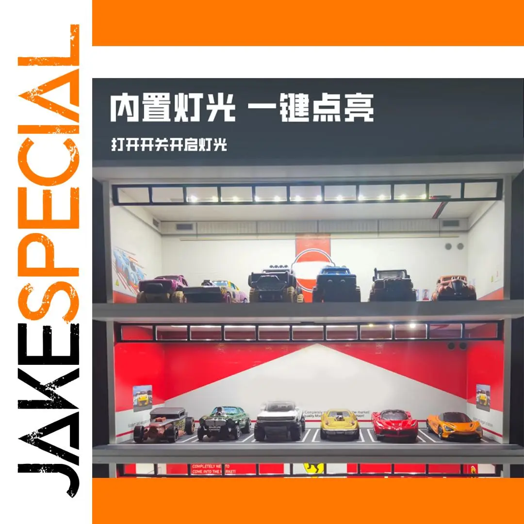 1/64 Scale LED Double-Deck Car Garage Diorama 1 1/64 Scale LED Double-Deck Car Garage Diorama