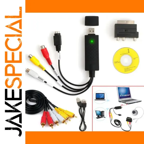 USB Video Capture Device with RCA Cables