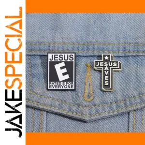 Jesus Cross Enamel Pin Brooch Religious Jewelry