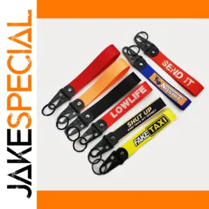 Motor Racing Webbing Wristlet Paracord Keychain