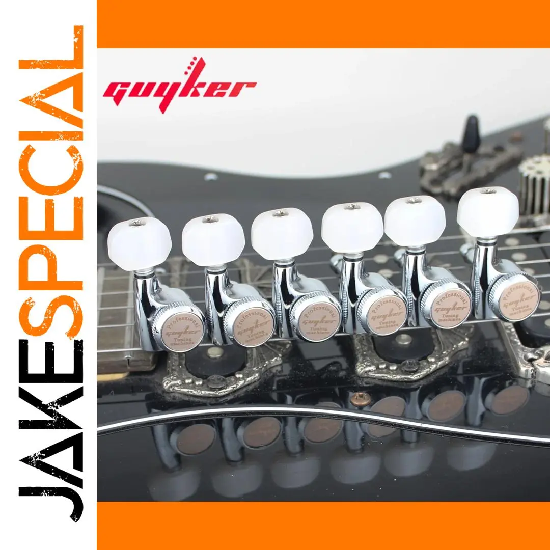 Guyker 6Pcs Chrome Guitar Locking Tuners 1:18 Ratio 1 Guyker 6Pcs Chrome Guitar Locking Tuners 1:18 Ratio