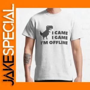 DinoChrome T-Rex Funny Cartoon T-Shirt for Men