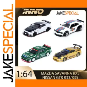 INNO 1:64 Mazda Savanna RX3 & Nissan GTR R33 R35 Model