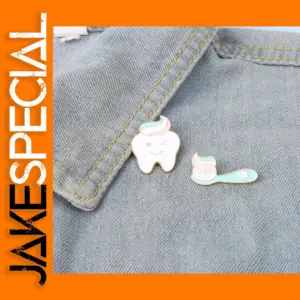 Cartoon Toothbrush Enamel Pins Badge Set