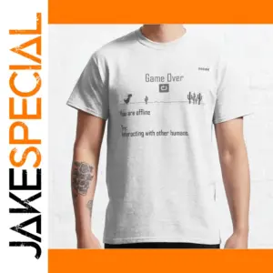 Funny 404 Dinosaur T-Shirt for Men Large Size