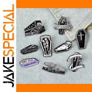 Stay In Coffin Enamel Pin Badge Skeleton Brooch