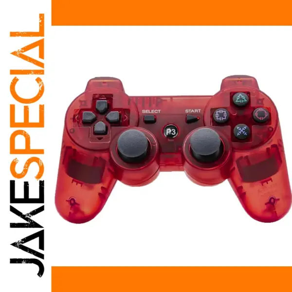 Transparent Red PS3 Wireless Game Controller