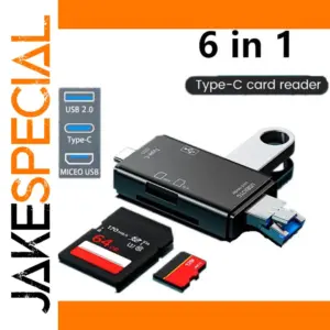6 in 1 Type C & Micro USB Card Reader