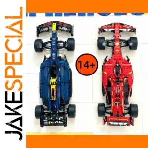 Red Blue Racing Car Model Building Blocks