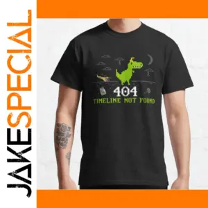 Funny 404 T-Rex Dinosaur Cartoon Tee for Men