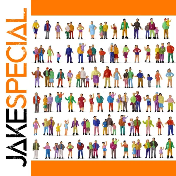 HO Scale Painted Figurines Set 100pcs Assorted Poses